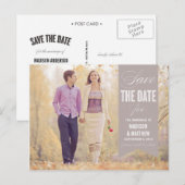 ヴィンテージ旗 |セーブ・ザ・デート案内 案内ポストカード (正面/裏面)