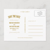 ヴィンテージ旗 |セーブ・ザ・デート案内 案内ポストカード (裏面)