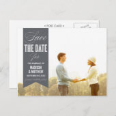 ヴィンテージ旗 |セーブ・ザ・デート案内 案内ポストカード (正面/裏面)