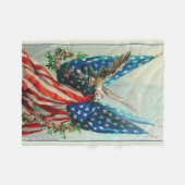 ヴィンテージ旗 フリースブランケット (正面(横))