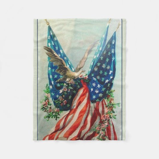 ヴィンテージ旗 フリースブランケット (正面)