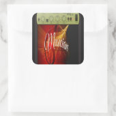 ヴィンテージ日が差すことギタープレーヤー スクエアシール (バッグ)