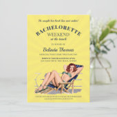 ヴィンテージ日が差すことバチェロレッテのピン留めパーティー 招待状 (スタンド正面)