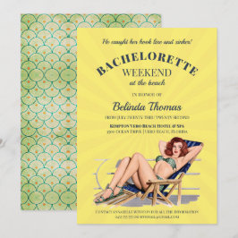 ヴィンテージ日が差すことバチェロレッテのピン留めパーティー 招待状