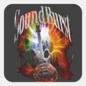 ヴィンテージ日が差すこと音楽 スクエアシール (正面)