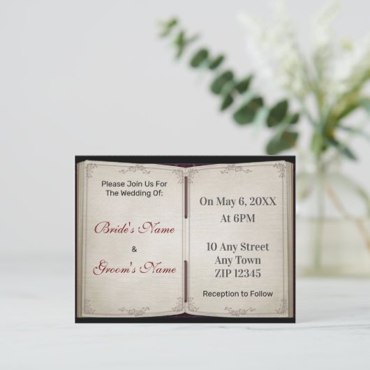 ヴィンテージ日ビクトリアン誌スクラップブ結婚ックズ インビテーションポストカード (スタンド正面)