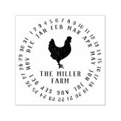 ヴィンテージ日付とファーム名パーソナライズされた卵スタンプ セルフインキングスタンプ (デザイン)