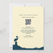 ヴィンテージ日付の保存ビーチ先結婚式 招待状 (裏面)