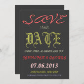 ヴィンテージ日付の保存招待状発表 招待状 (正面/裏面)