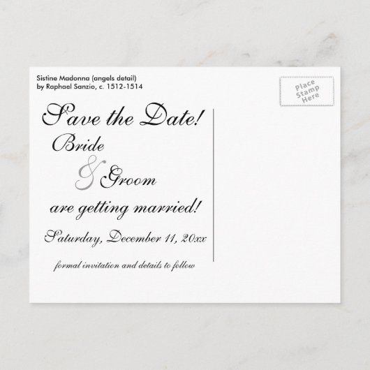 ヴィンテージ日付を保存!エンジェルズバイラファエル 案内ポストカード (裏面)