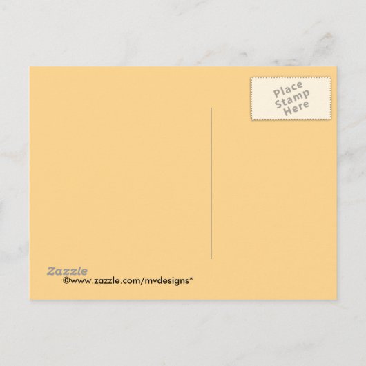 ヴィンテージ日付を保存！ダマスク招待状はがき 案内ポストカード (裏面)