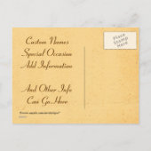 ヴィンテージ日付を保存！ダマスク招待状はがき 案内ポストカード (裏面)