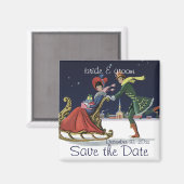 ヴィンテージ日付を保存！ロマンチックなクリスマスの愛 マグネット (正面/裏面)