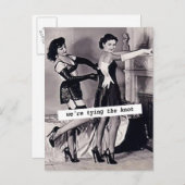 ヴィンテージ日付を保存（2人の女性） "結び目" 案内ポストカード (正面/裏面)