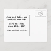 ヴィンテージ日付を保存（2人の女性） "結び目" 案内ポストカード (裏面)