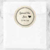 ヴィンテージ日付ラブキャニングjarラベルを広げる ラウンドシール (バッグ)