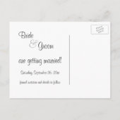 ヴィンテージ日付、ハート、花を保存 案内ポストカード (裏面)