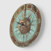 ヴィンテージ日時計 ラージ壁時計 (傾斜)