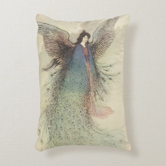 ヴィンテージ日本のおとぎ話、月の乙女 アクセントクッション (正面(垂直))