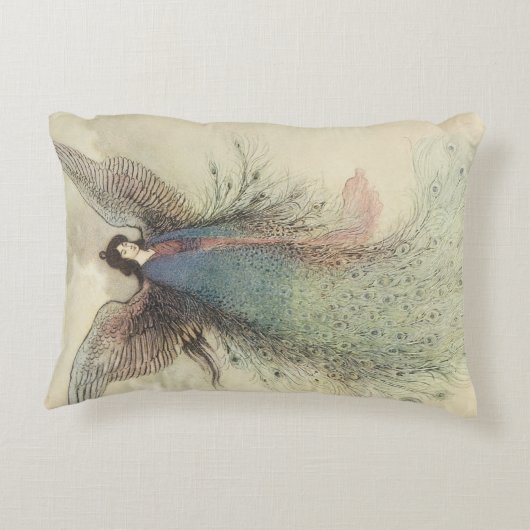 ヴィンテージ日本のおとぎ話、月の乙女 アクセントクッション (裏面)