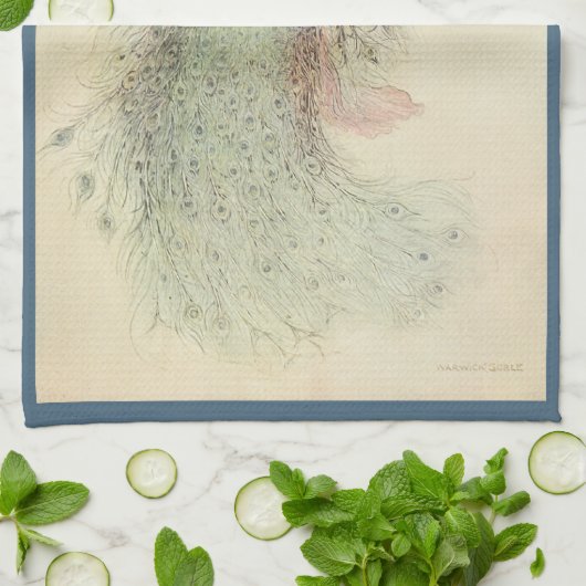 ヴィンテージ日本のおとぎ話、月の乙女 キッチンタオル (折り畳み)