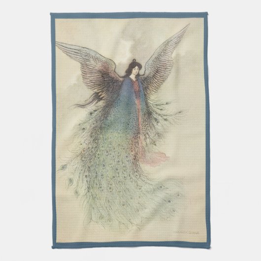 ヴィンテージ日本のおとぎ話、月の乙女 キッチンタオル (縦)