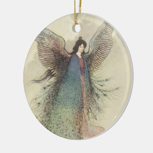 ヴィンテージ日本のおとぎ話、月の乙女 セラミックオーナメント (左)