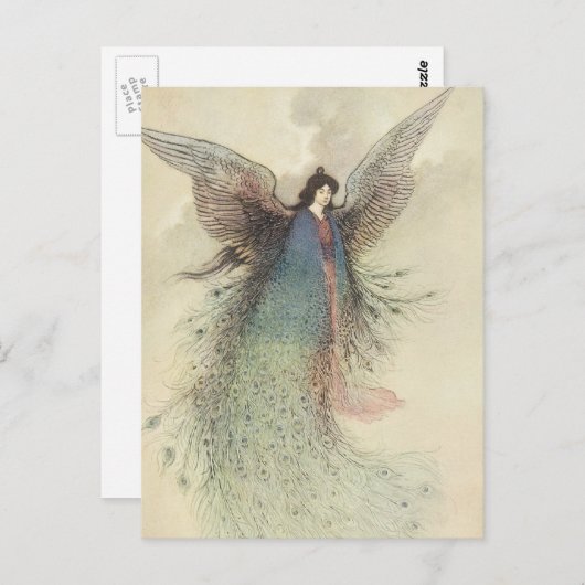 ヴィンテージ日本のおとぎ話、月の乙女 ポストカード (正面/裏面)