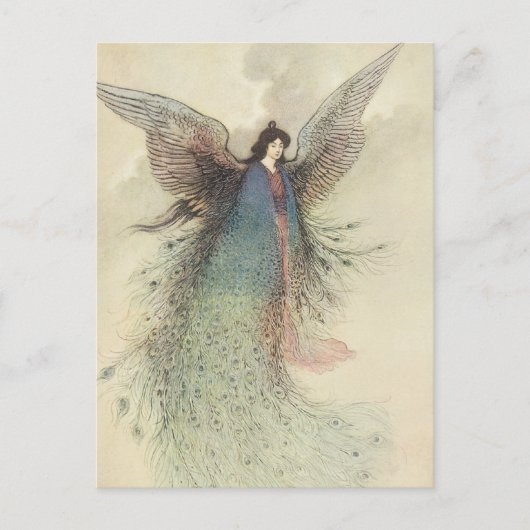 ヴィンテージ日本のおとぎ話、月の乙女 ポストカード (正面)