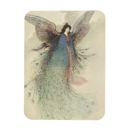 ヴィンテージ日本のおとぎ話、月の乙女 マグネット (縦)