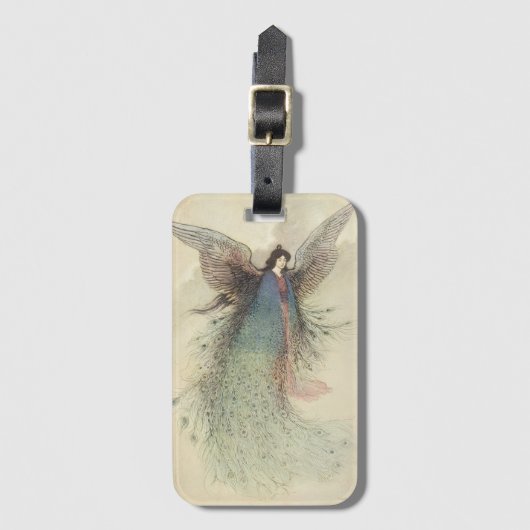 ヴィンテージ日本のおとぎ話、月の乙女 ラゲッジタグ (正面縦)