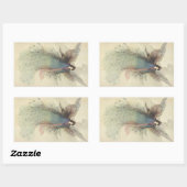 ヴィンテージ日本のおとぎ話、月の乙女 長方形シール (シート)