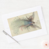 ヴィンテージ日本のおとぎ話、月の乙女 長方形シール (封筒)