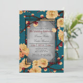 ヴィンテージ日本のさくらんぼブロッサム結婚式招待状 招待状 (スタンド正面)