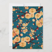 ヴィンテージ日本のさくらんぼブロッサム結婚式招待状 招待状 (裏面)