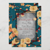 ヴィンテージ日本のさくらんぼブロッサム結婚式招待状 招待状 (正面/裏面)