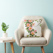 ヴィンテージ日本のさくらんぼ、ピンク、金ゴールド クッション (椅子)