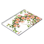 ヴィンテージ日本のさくらんぼ、ピンク、金ゴールド ノートブック (左側)