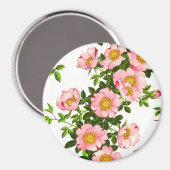 ヴィンテージ日本のさくらんぼ、ピンク、金ゴールド マグネット (正面/裏面)