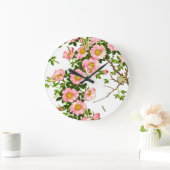 ヴィンテージ日本のさくらんぼ、ピンク、金ゴールド ラージ壁時計 (ホーム)