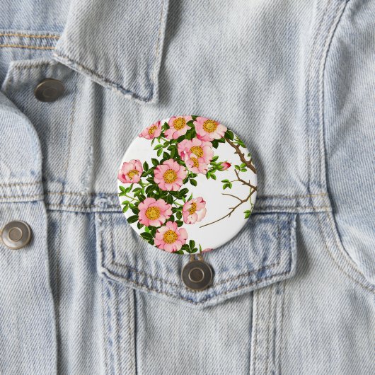 ヴィンテージ日本のさくらんぼ、ピンク、金ゴールド 缶バッジ (インサイチュ)