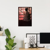 ヴィンテージ日本のとさくらんぼの花 ポスター (ホームオフィス)