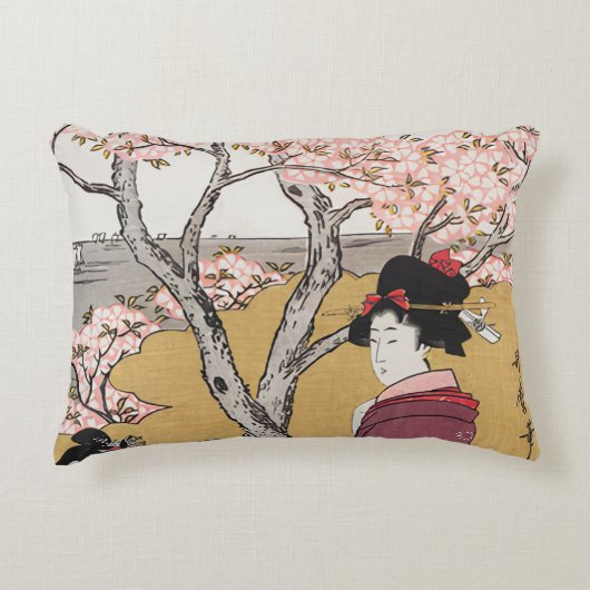 ヴィンテージ日本のとさくらんぼ アクセントクッション (正面)