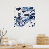 ヴィンテージ日本のと牡丹 ポスター (キッチン)