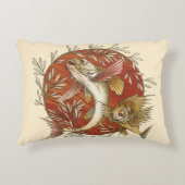 ヴィンテージ日本のと竹の飛んでいるのアート アクセントクッション (正面)