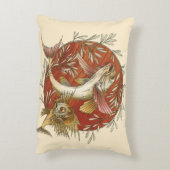 ヴィンテージ日本のと竹の飛んでいるのアート アクセントクッション (裏面(縦))