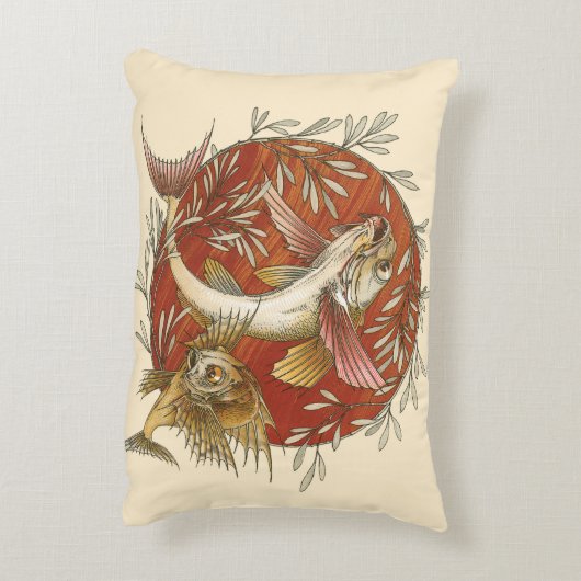 ヴィンテージ日本のと竹の飛んでいるのアート アクセントクッション (裏面(縦))