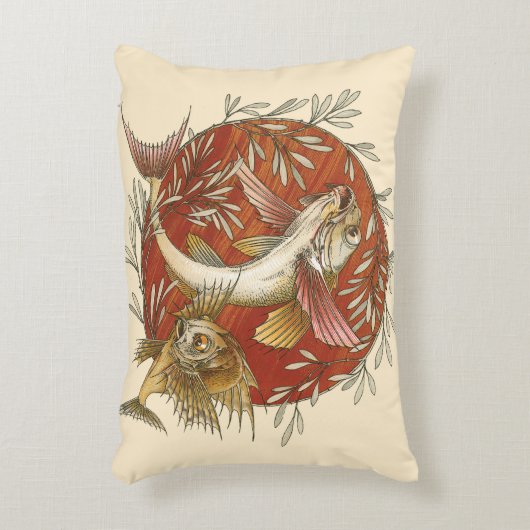 ヴィンテージ日本のと竹の飛んでいるのアート アクセントクッション (正面(垂直))