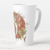 ヴィンテージ日本のと竹の飛んでいるのアート カフェラテマグ (右アングル)