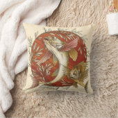 ヴィンテージ日本のと竹の飛んでいるのアート クッション (ブランケット)